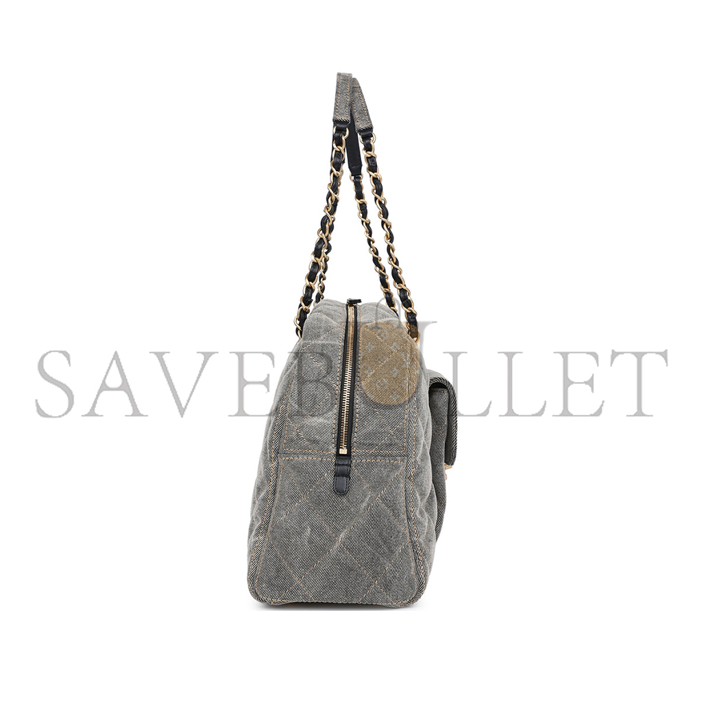 Ch*el master 24a small denim bowling bag as4905 (33*21*14.5cm)